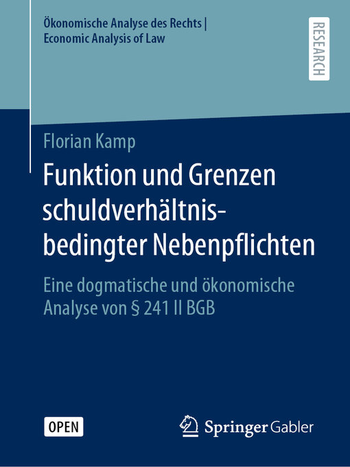 Title details for Funktion und Grenzen schuldverhältnisbedingter Nebenpflichten by Florian Kamp - Available